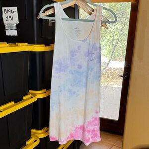 NWOT Ivory Ella Pastel Tie-Dye Tank Mini Dress with Elephant Logo Size Small